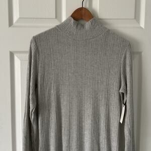 Anthropologie Dress New Daily Practice Turtleneck Side-Slit Gray Womens Size L